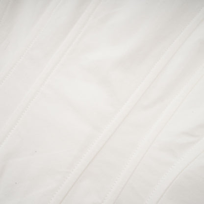Orlane white cinched-waist pleated mini shirt dress