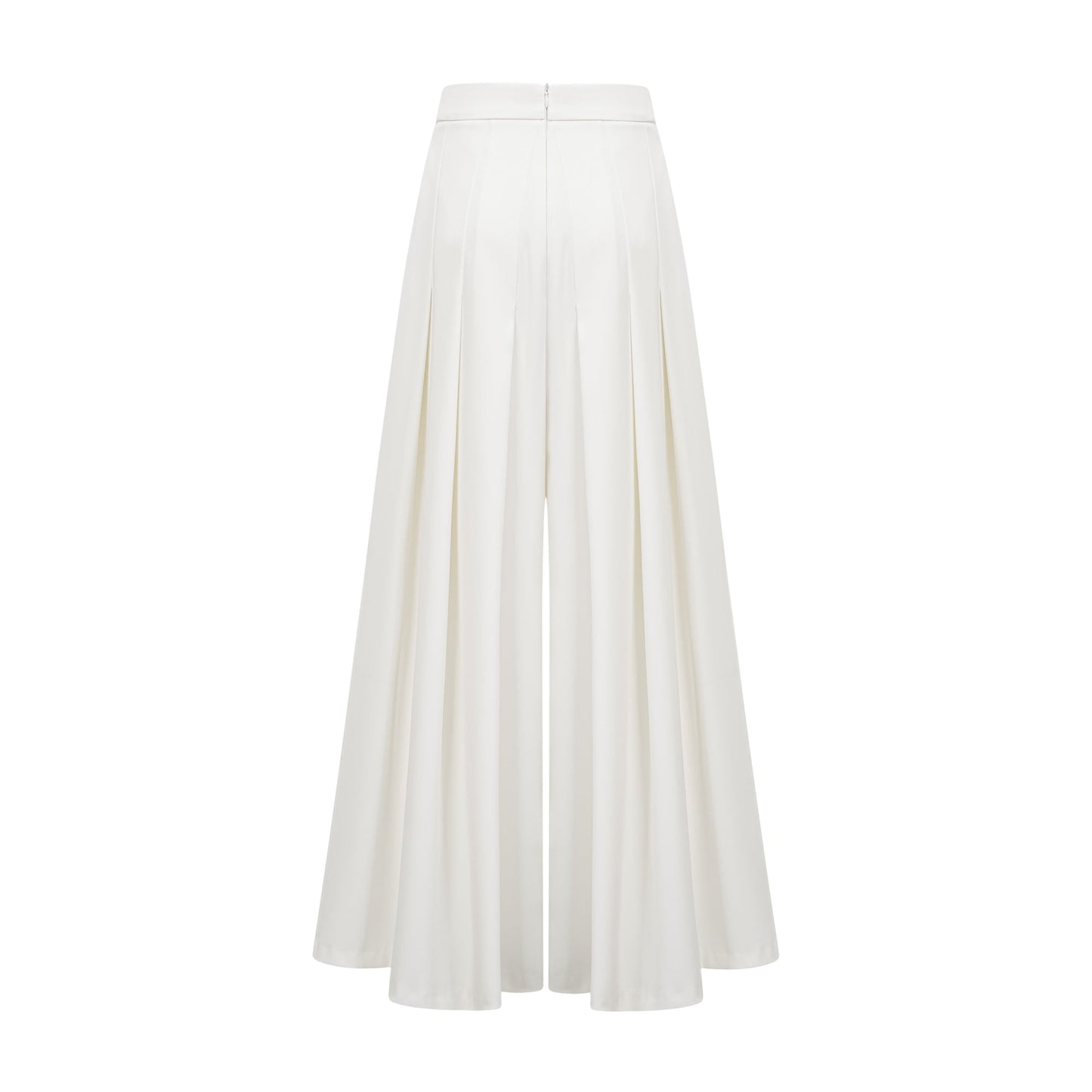 Adèle creased top & trousers matching set in White