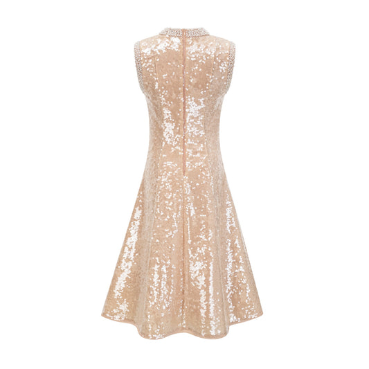 Ornella faux-pearl sequined midi dress