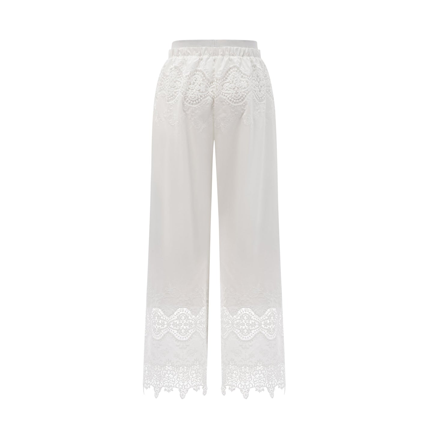Raphaëlle lace-trim cut-out cropped top & trousers matching set