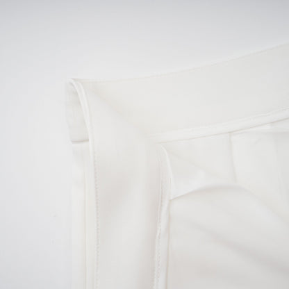 Adèle creased top & trousers matching set in White