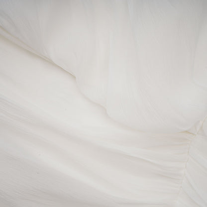 Adèle creased top & trousers matching set in White
