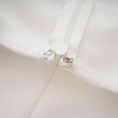 Olivia white floral-appliqué bandage maxi dress