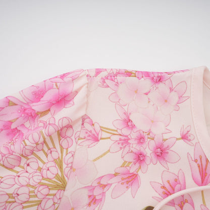 Yvette pink floral-print midi dress