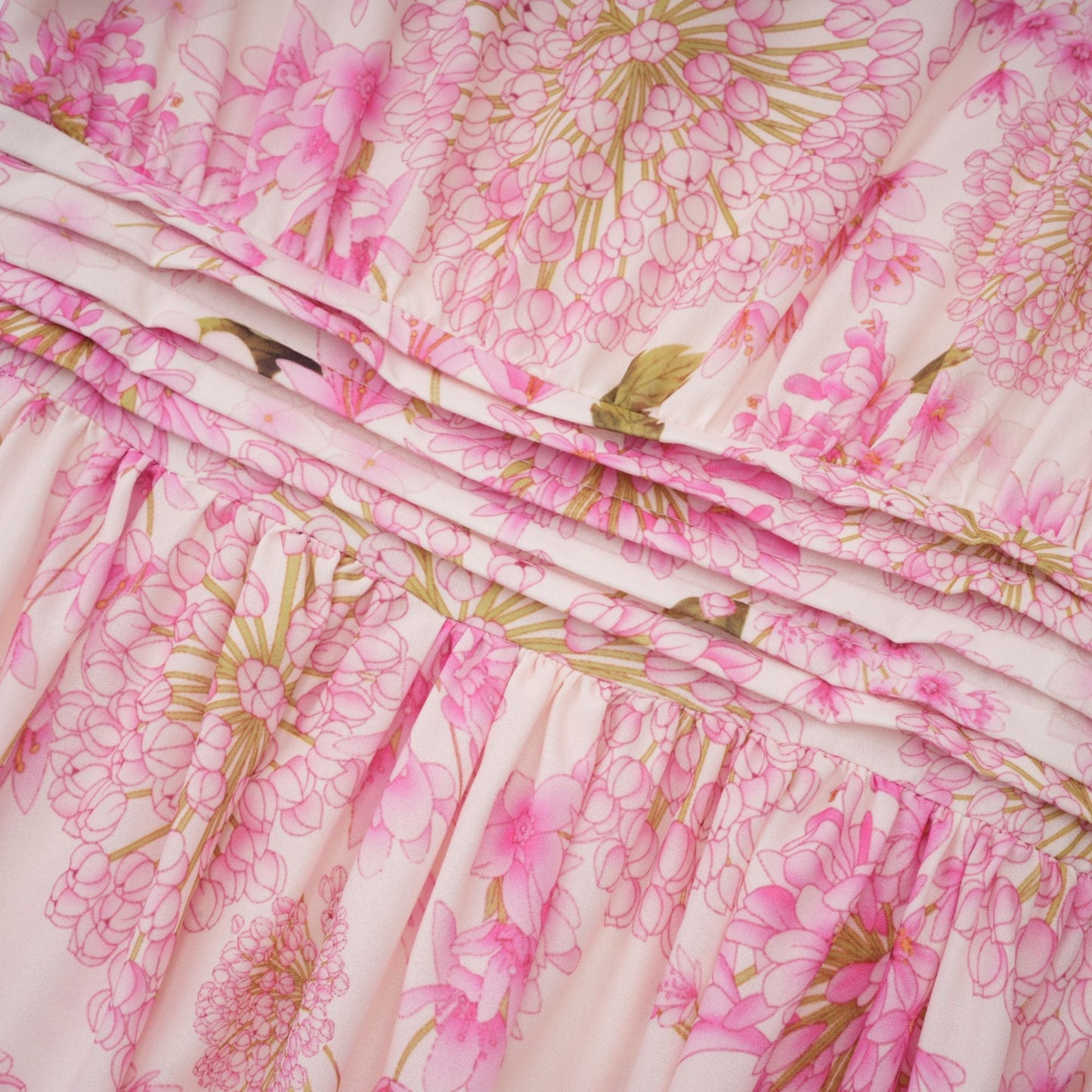 Yvette pink floral-print midi dress