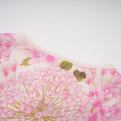 Yvette pink floral-print midi dress