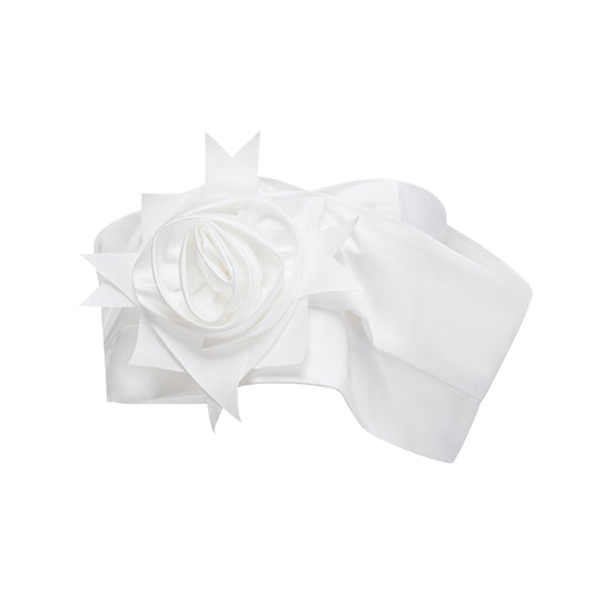 Honorine white floral pleated top & skirt matching set