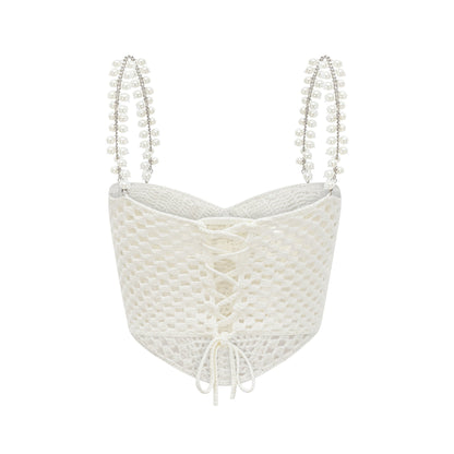 Prunelle Crochet Knit Two-Piece Top and Skirt Set