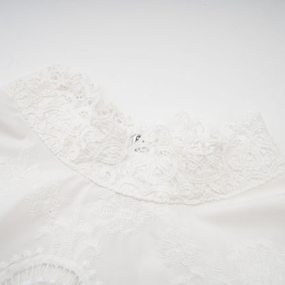 Raphaëlle lace-trim cut-out cropped top & trousers matching set