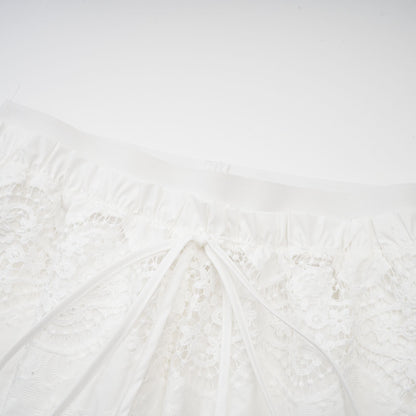Raphaëlle lace-trim cut-out cropped top & trousers matching set