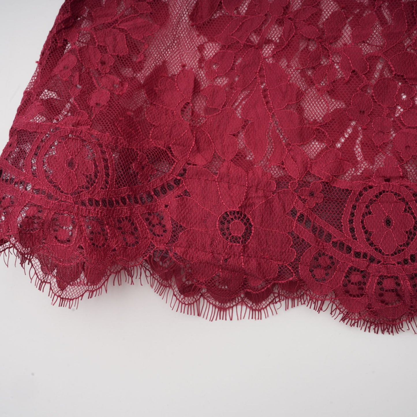Coline red chantilly lace oversize dress