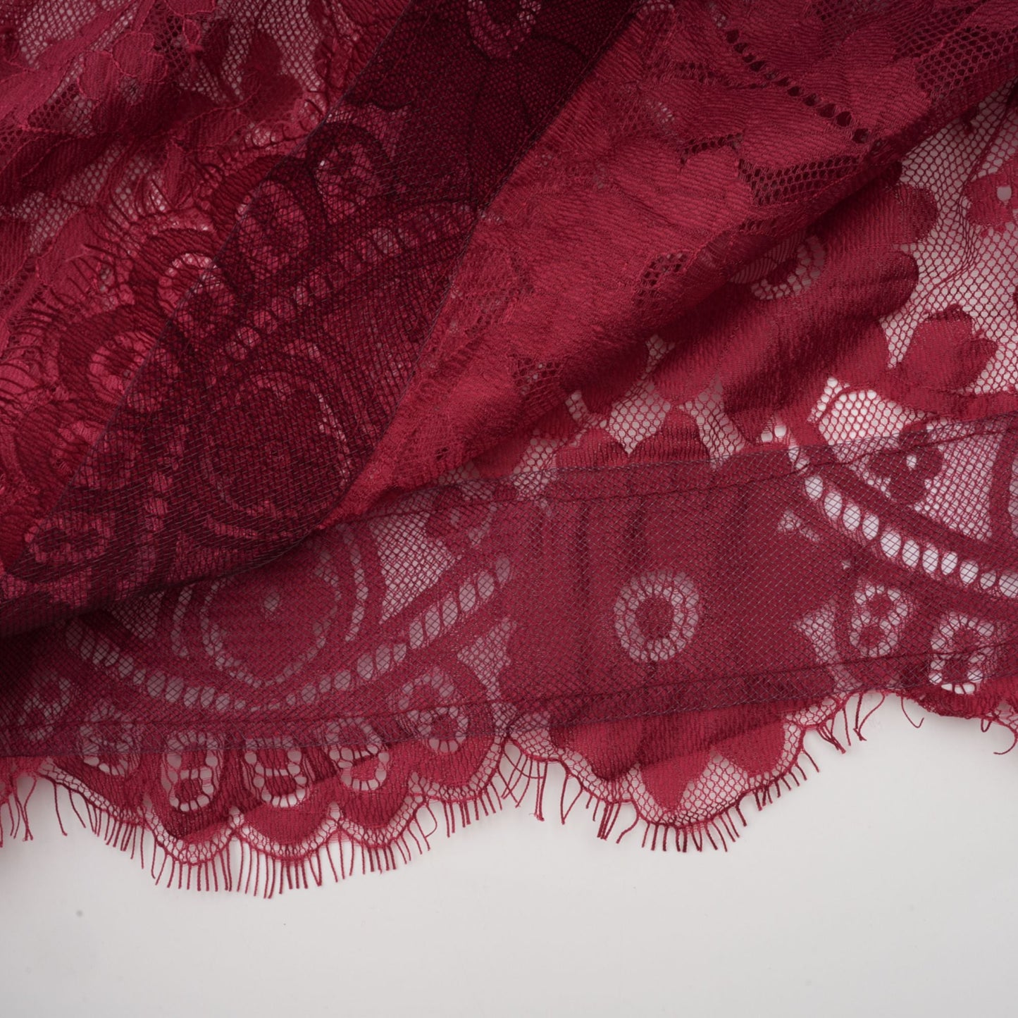 Coline red chantilly lace oversize dress