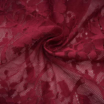Coline red chantilly lace oversize dress