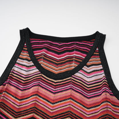 Chloé Red Striped Knit Matching Set