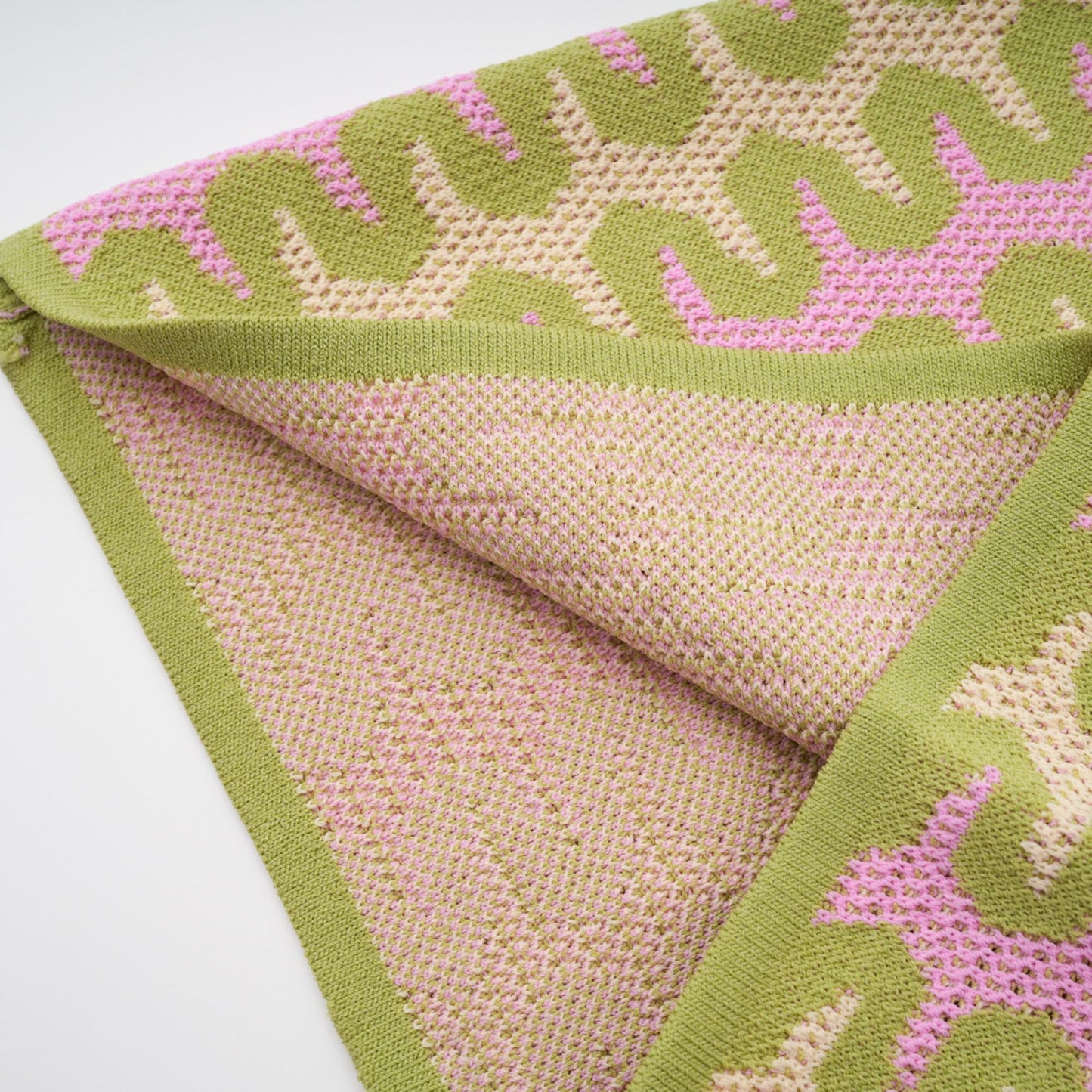 Ophélie green color-block knitted shirt & trousers matching set
