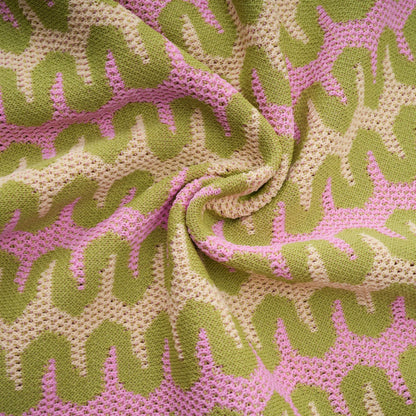Ophélie green color-block knitted shirt & trousers matching set