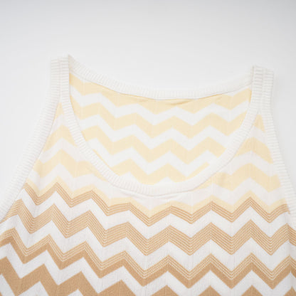 Isabelle Yellow Zigzag Knit Matching Set