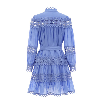 Nova blue cut-out belted mini dress
