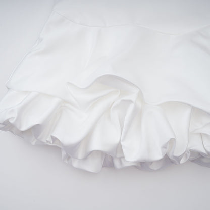 Honorine white floral pleated top & skirt matching set