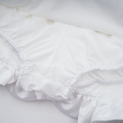 Honorine white floral pleated top & skirt matching set