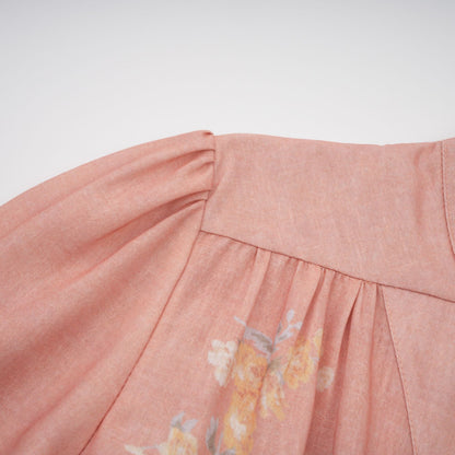 Sidonie pink V-neck floral-print midi dress