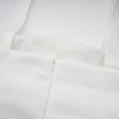 Olivia white halterneck ruffled mini dress