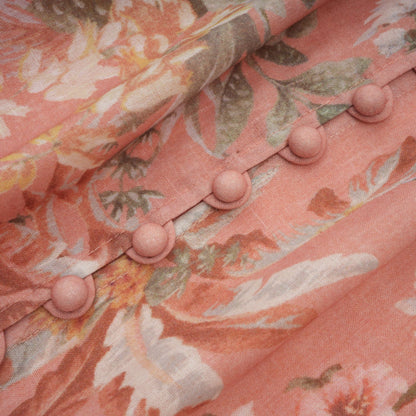 Sidonie pink V-neck floral-print midi dress