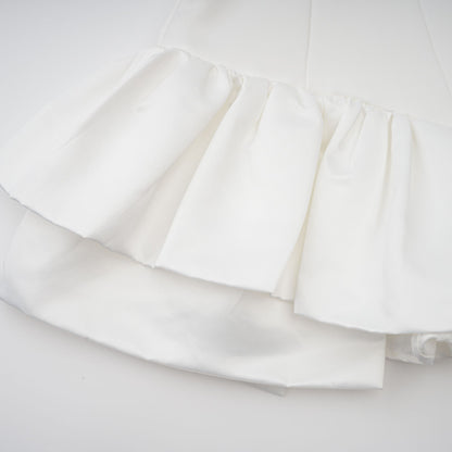 Olivia white halterneck ruffled mini dress
