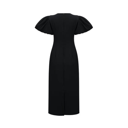 Irène sequined floral-embroidered midi dress in Black