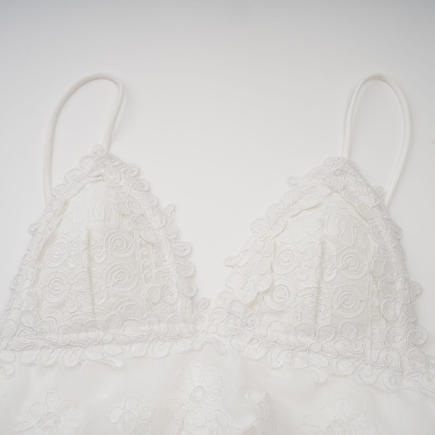 Valeria white guipure-lace tiered mini dress