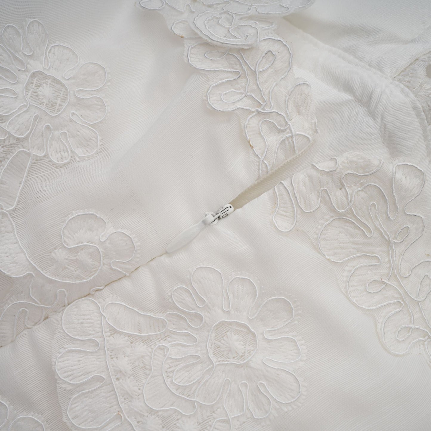 Valeria white guipure-lace tiered mini dress
