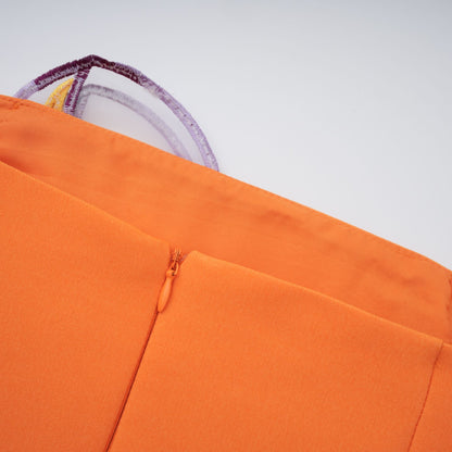 Irène Sequin Embroidered Off-Shoulder Midi Dress in Orange