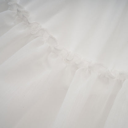 Valeria white guipure-lace tiered mini dress