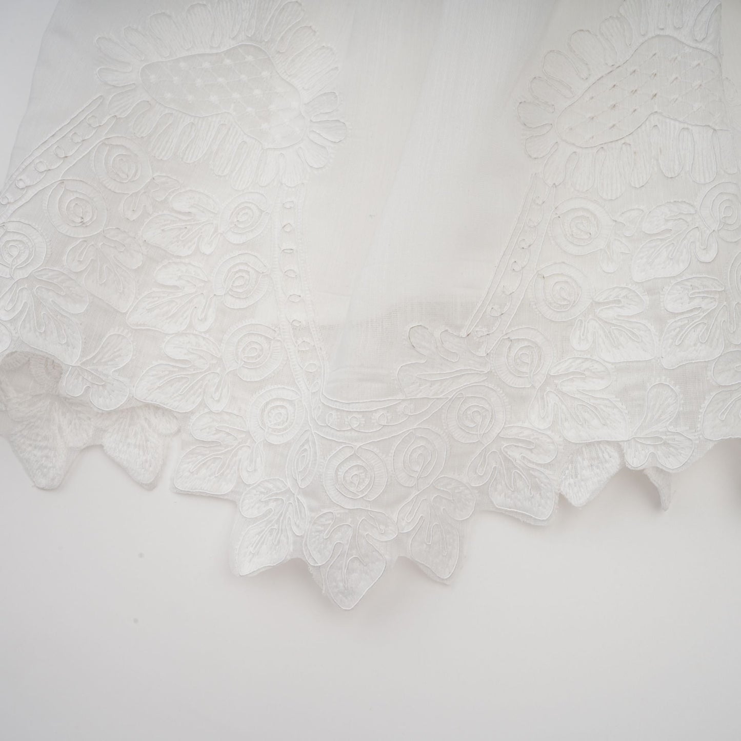 Valeria white guipure-lace tiered mini dress