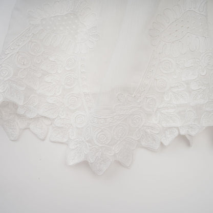 Valeria white guipure-lace tiered mini dress