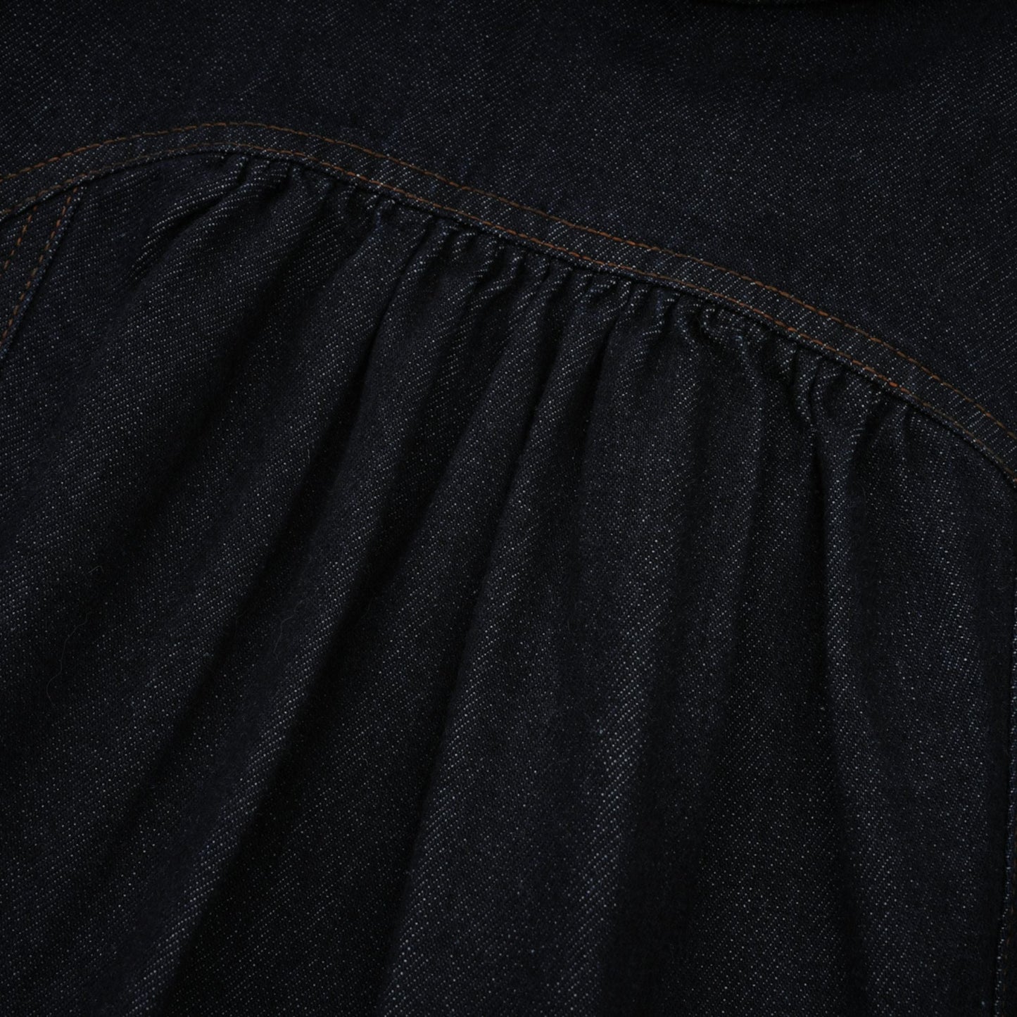 Mirabel dark-blue contrast-stitch denim mini dress