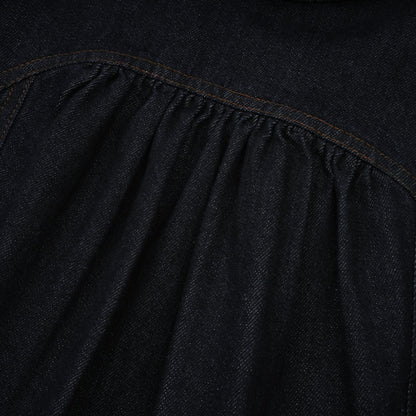 Mirabel dark-blue contrast-stitch denim mini dress