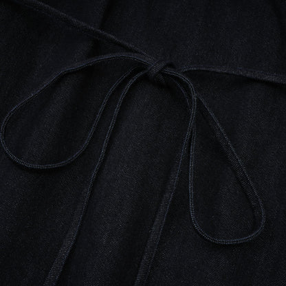 Mirabel dark-blue contrast-stitch denim mini dress