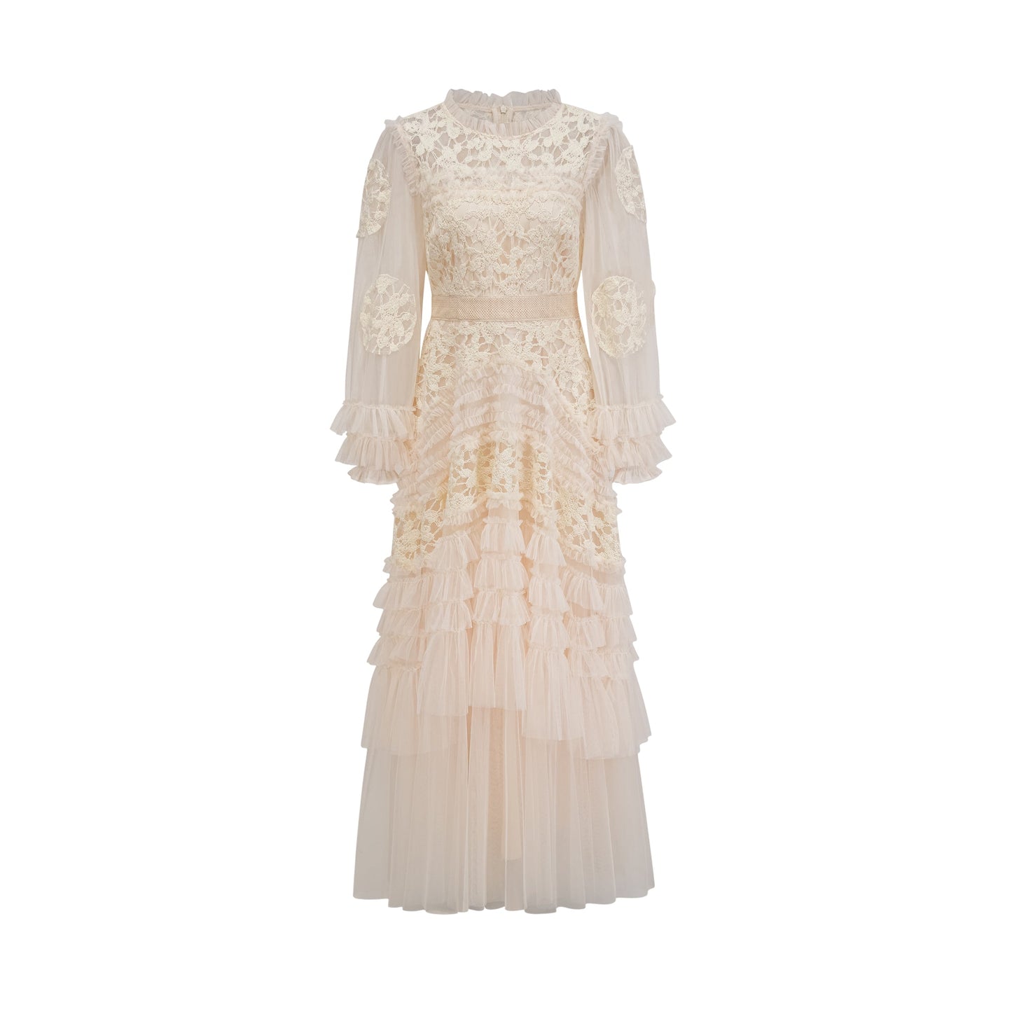 Capucine floral-embroidered layered tulle maxi dress