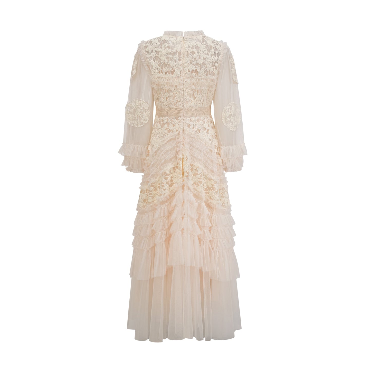 Capucine floral-embroidered layered tulle maxi dress
