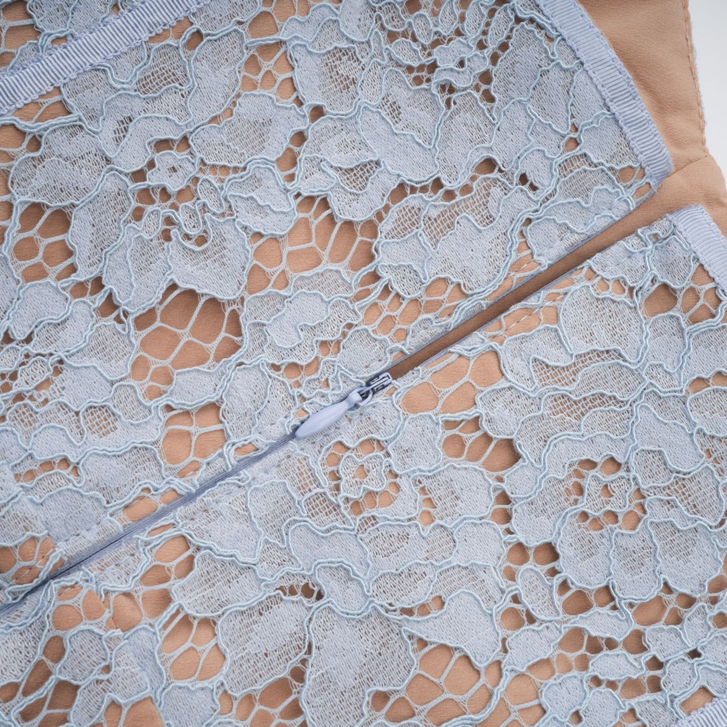 Audrey blue floral-lace boned midi dress