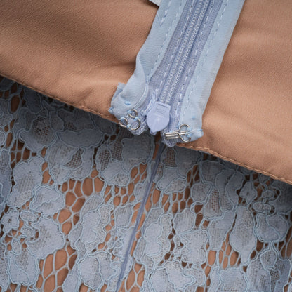 Audrey blue floral-lace boned midi dress