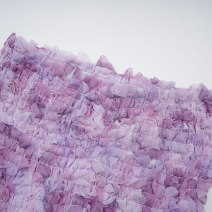 Mylène purple 3D-petal tiered tulle mini dress