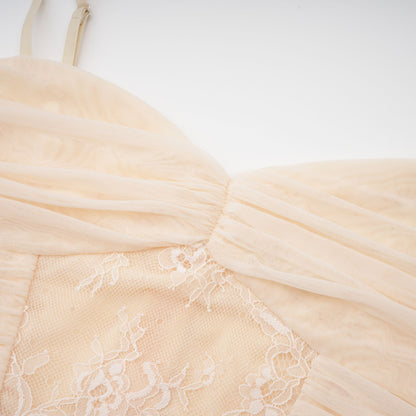 Audrey chiffon & lace midi dress