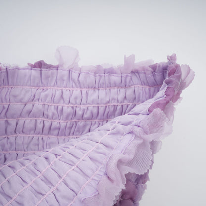 Mylène purple 3D-petal tiered tulle mini dress