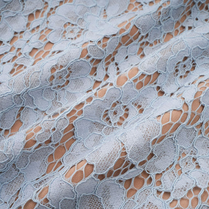 Audrey blue floral-lace boned midi dress