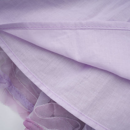 Mylène purple 3D-petal tiered tulle mini dress