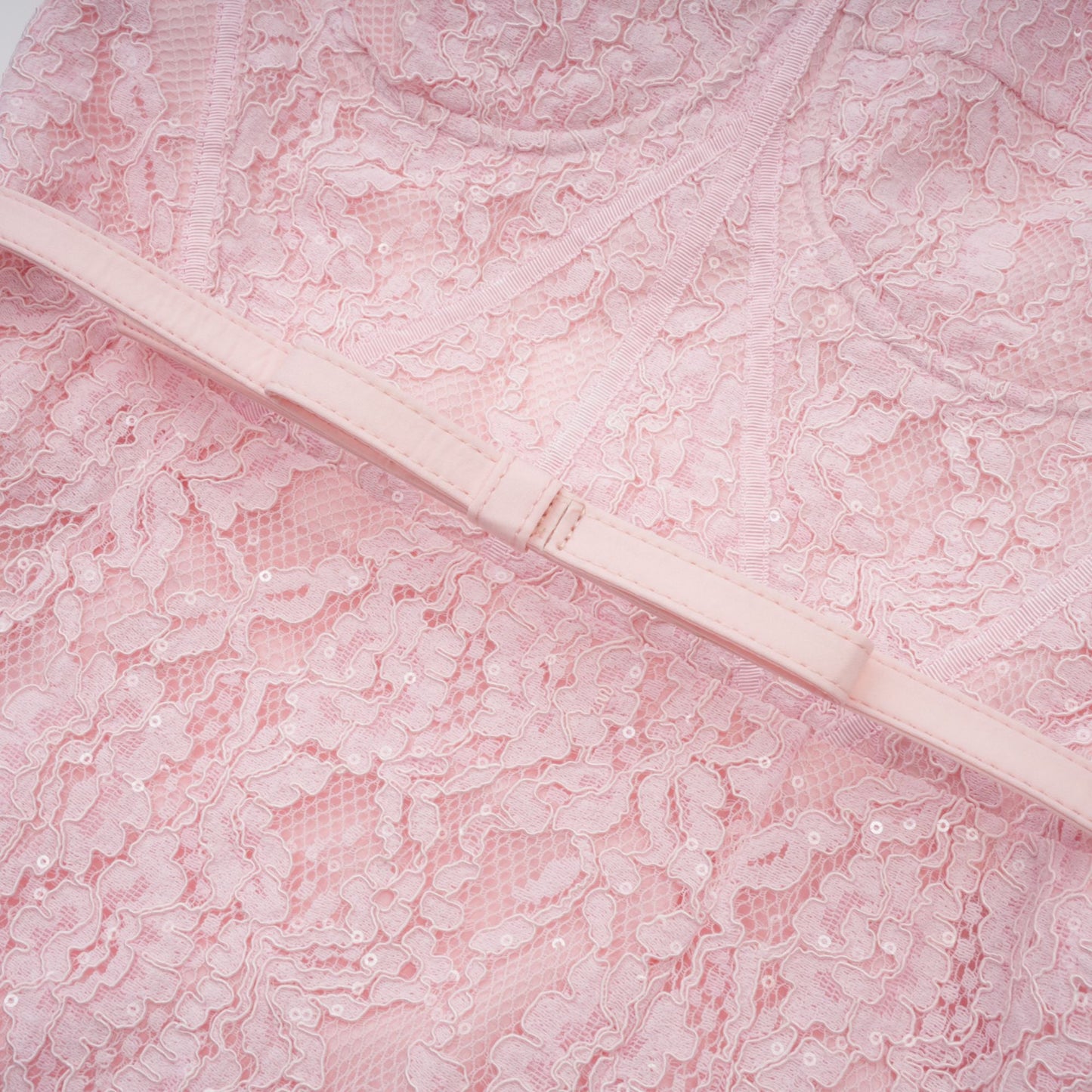 Elisabetta pink embellished floral-embroidered lace midi dress