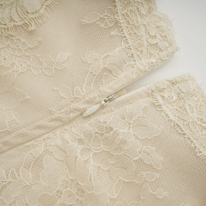 Éliane polka-dot lace-embroidered midi dress