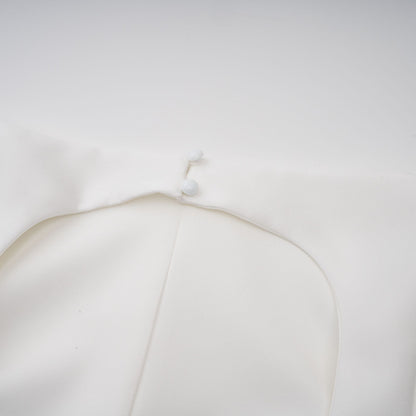Amandine white open-back cap-sleeve midi dress